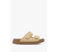 DANIEL York Beige Woven Straw Two Bar Chunky Mules Size: 38, Colour: B