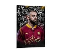 Daniele De Rossi Poster Art Roma Legend Wall Print Football Fan Decor Unique Home Art Sports Memorabilia Gift for Soccer Lovers Wall for Living Room 2001-2019 Gift 24x36inch Framed