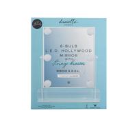 Danielle Creations 6-Bulb Led Light Up Hollywood Mirror With Storage Drawer - White White