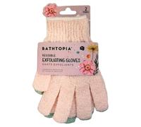 Danielle Creations Bathtopia Floral Exfoliating Gloves 2 Pairs Multi
