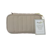 Danielle Creations Beige Slouch Small Cosmetic Make Up & Brush Case Beige