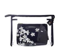 Danielle Creations Black Floral Midnight Breeze 2 In 1 Cosmetic Make Up Bags Black