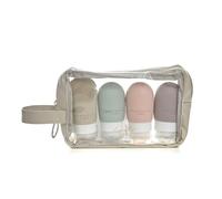Danielle Creations Customisable Travel Toiletry Bag & Silicone Cosmetic Shampoo Bottles Set