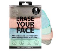 Danielle Creations Erase Your Face Eco Friendly Reusable Make Up Remover Cloths- - Multipack Box of 4 Pastel