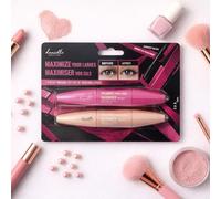 Danielle Creations Mascara Set 2 x 9ml - Lengthening & Volumising Black Mascara Duo, Fuller Thicker Lashes, Eye Makeup Set - Maximise Your Lashes