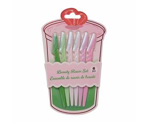 Danielle Creations Matcha 6Pc Beauty Facial Peach Fuzz Razor - Pink & Green Multi