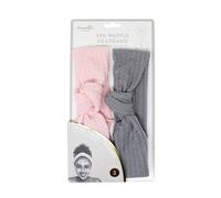 Danielle Creations Pink & Grey Set Of 2 Spa Waffle Headband Pink