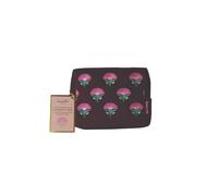 Danielle Creations Women's Small Burgundy Floral Cosmetic Bag