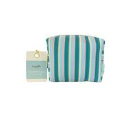 Danielle Creations Women's Small Stripe Quilted Cosmetic Bag in Blue