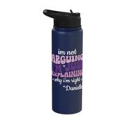 Danielle First Name Girl Groovy 70s 80s Personalized Stainless Steel Insulated Water Bottle