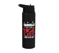 Danielle On The Nice List Funny Christmas Danielle Name Stainless Steel Insulated Water Bottle