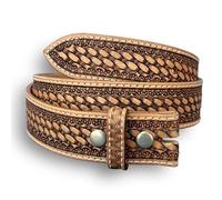 DANIEL'S ARTPLANET Western Leather Belt Strap for Men Handmade Cowboy Full Grain One Piece Leather Engraved Tooled 1.5”, Brown, 36 (fits size 34 jeans)