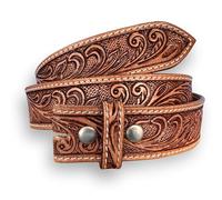 DANIEL'S ARTPLANET Western Leather Belt Strap for Removable Buckle Full Grain Leather Belt Strap 1.5” Cowboy Western Style, Brown, 46 (fits size 44 jeans)