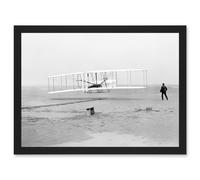 Daniels First Flight Wright Brothers 1903 Photo Aviation Artwork Framed Wall Art Print A4 Artery8 Black One Size