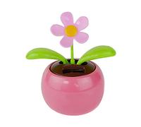 Danigrefinb Ornaments Gifts Solar Powered Dancing Swinging Animated Flower Toy Car Styling Home Decoration for Home - Pink