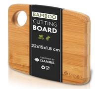 Daniks Premium 100% Organic Bamboo Chopping Boards | Extra-Thick Wooden Cutting Board | 22x15x1.8 cm | Ideal for Carving Meat, Cutting Vegetables, Cheeses and Bread