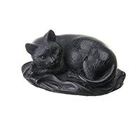 DANILA-SOUVENIRS Decorative Stone Statue Figurine Sculpture Lying Black Cat 10 cm