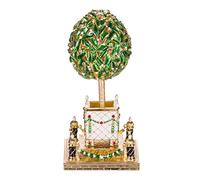 danila-souvenirs Glamorous Style Easter Egg Trinket jewel box Bay Tree (Orange Tree) with Bird 16 cm