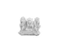 Marble Statue Figurine See, Hear, Speak No Evil Three Wise Monkeys 11 cm