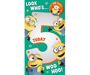 Danilo Cards Age 5 Minions Card, Happy 5th Birthday Card,9 x 5