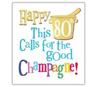 Danilo Promotions Age 80 Birthday Card, Brightside Age 80 Birthday Card, 80th Birthday Card Brightside, Happy 80th Birthday Card,Multi,7 x 6