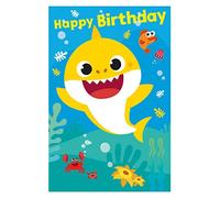 Danilo Promotions Baby Shark Birthday Card, Happy Birthday Card Baby Shark, Happy Birthday Card For Child, Multi, BS033