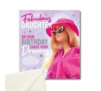 Danilo Promotions Limited Barbie Birthday Card for Her Daughter, Multi, 7x6 inch