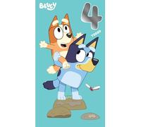 Bluey '4 Today' 4th Birthday Card