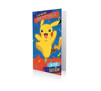 Danilo Promotions Limited Danilo Promotions Brother Birthday Card, Pokemon Birthday Card, 22.9 x 12.7 x 5.1 centimetres,Multi
