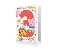 Danilo Promotions Limited Danilo Promotions Ltd Official Peppa Pig Age 3 Birthday Card, Yippee! You're Three! multiple colours PG080,7x5 inch