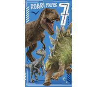 Danilo Promotions Limited Jurassic World Age 7 Birthday Card,Multi,9 x 5 inch