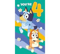 Danilo Promotions Ltd Bluey Birthday Card with Stickers, Age 4