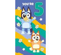 Danilo Promotions Ltd Bluey Birthday Card with Stickers, Age 5