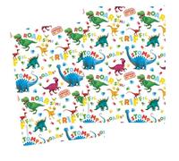 Danilo Promotions LTD Dinosaur Roar Wrapping Paper 2 sheet 2 tag Gift Wrap Dinosaurs Kids Birthday Wrap