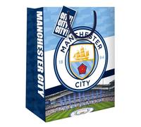Danilo Promotions Ltd MANCHESTER CITY FC GIFT BAG FOOTBALL THEME MEDIUM SIZE BIRTHDAY GIFT BAG
