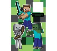 Danilo Promotions Ltd Minecraft Birthday Card with Sticker Sheet - Add in the Age