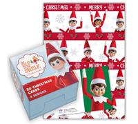 Danilo Promotions Ltd Official Elf on the Shelf Christmas Boxed Cards, Pack 30 with 4 Elf Designs, and 4 Sheets and 4 Gift Tags for Christmas Wrapping Paper, Elf on the Shelf Christmas Bundle, ELF2
