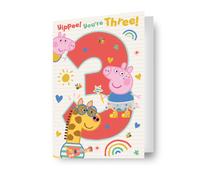 Danilo Promotions Limited Danilo Promotions Ltd Official Peppa Pig Age 3 Birthday Card, Yippee! You're Three! multiple colours PG080,7x5 inch
