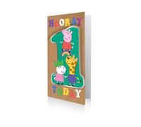 Danilo Promotions Ltd Official Peppa Pig Birthday Card, Age 1 Hooray Today, Mutliple Colours, PG104