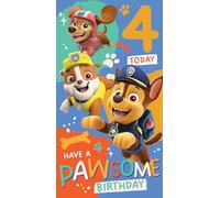 Danilo Promotions Ltd Paw Patrol Birthday Card with Stickers, Age 4
