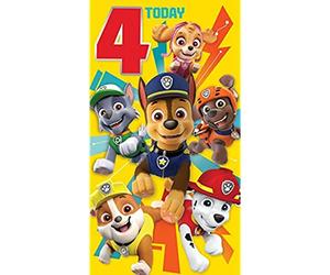 Danilo Promotions Ltd Paw Patrol Official Birthday Card, 4 Today, Age Four Multiple Colours PA063