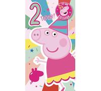 Danilo Promotions Ltd Peppa Pig Birthday Card with Badge, Age 2