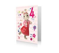 Danilo Promotions LTD Peter Rabbit Age 4 Birthday Card, 7 X 5