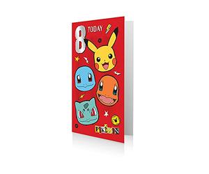Danilo Promotions, Multi ,9 x 5, PK030 Age 8 Pokemon, Happy 8th Birthday Card