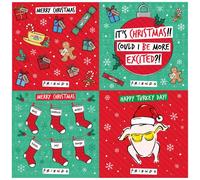 Danilo Promotions Official Friends Box Christmas Card Pack, 20 Cards/ 4 Designs, Multi, FDXB1
