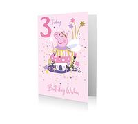 Danilo Promotions Official Peppa Pig Age 3 Birthday Card, Birthday Wishes 3rd Birthday Card, Multi-Colour PG058