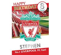 Danilo Promotions PERSONALISED NAME & AGE STICKERS LIVERPOOL THE REDS BIRTHDAY GREETING CARD, Multi, 9 x 6, LP072