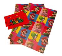 Official Super Mario Gift Wrap, 2 Sheets 2 Tags, Gift Wrap for Presents, Officially Licensed Gift Wrap