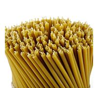 Danilovo Pure Beeswax Candles - Honey-Scented, Decorative Thin Taper Candles - Ideal for Birthday Decoration or Church Prayers - Drip Free, Tall & Smokeless Pack of 400 pcs, 18,5 cm x 6,1 mm
