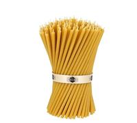 Danilovo Pure Beeswax Candles - Honey-Scented, Decorative Thin Taper Candles - Ideal for Birthday Decoration or Church Prayers - Drip Free, Tall & Smokeless Pack of 50 pcs, 18,5 cm